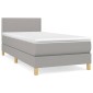 vidaXL Κρεβάτι Boxspring με Στρώμα Ανοιχτό Γκρι 100x200 εκ. Υφασμάτινο