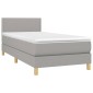 vidaXL Κρεβάτι Boxspring με Στρώμα Ανοιχτό Γκρι 100x200 εκ. Υφασμάτινο
