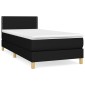 vidaXL Κρεβάτι Boxspring με Στρώμα Μαύρο 100 x 200 εκ. Υφασμάτινο
