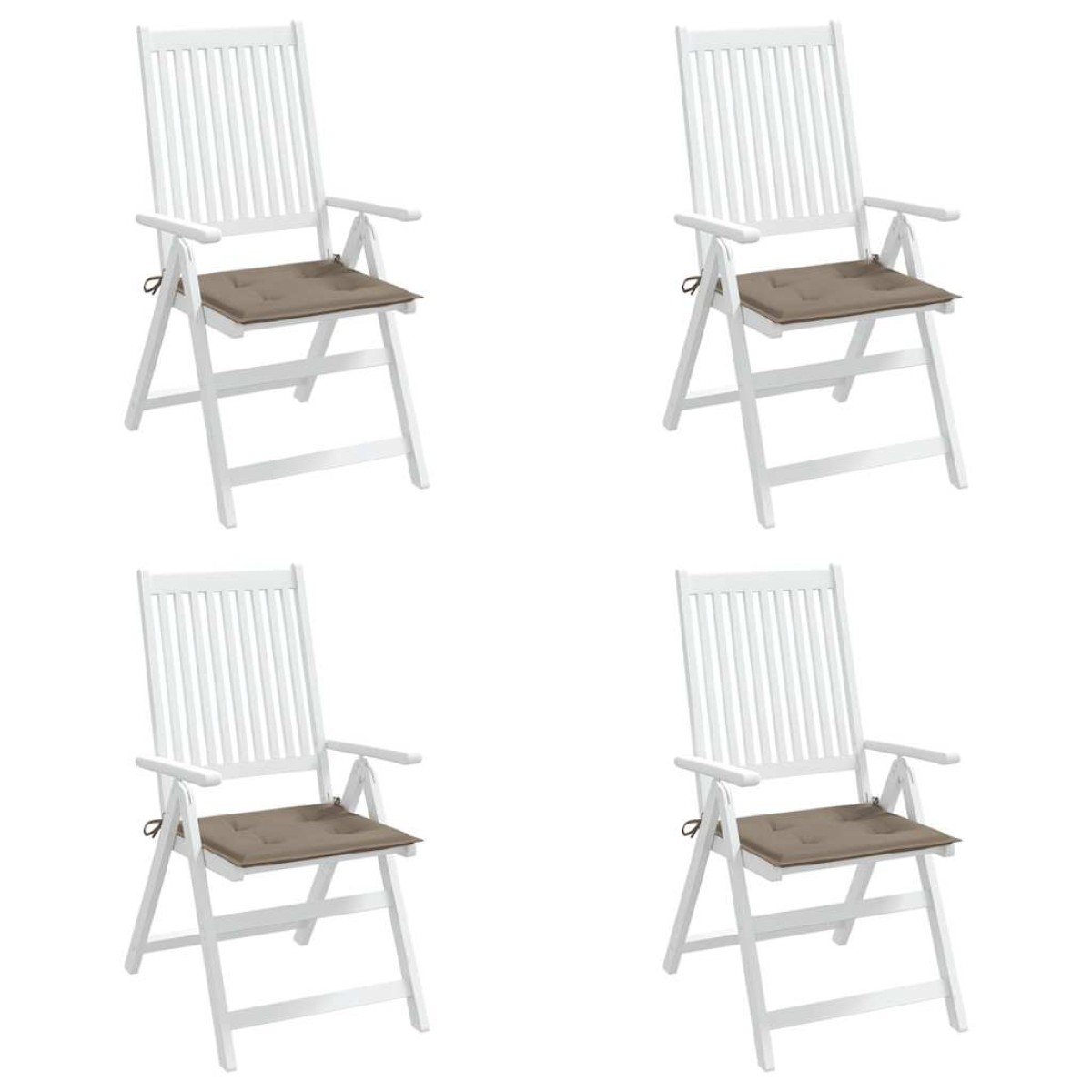 vidaXL Μαξιλάρια Καρέκλας Κήπου 4 τεμ. Taupe 50x50x3 εκ. Oxford Ύφασμα