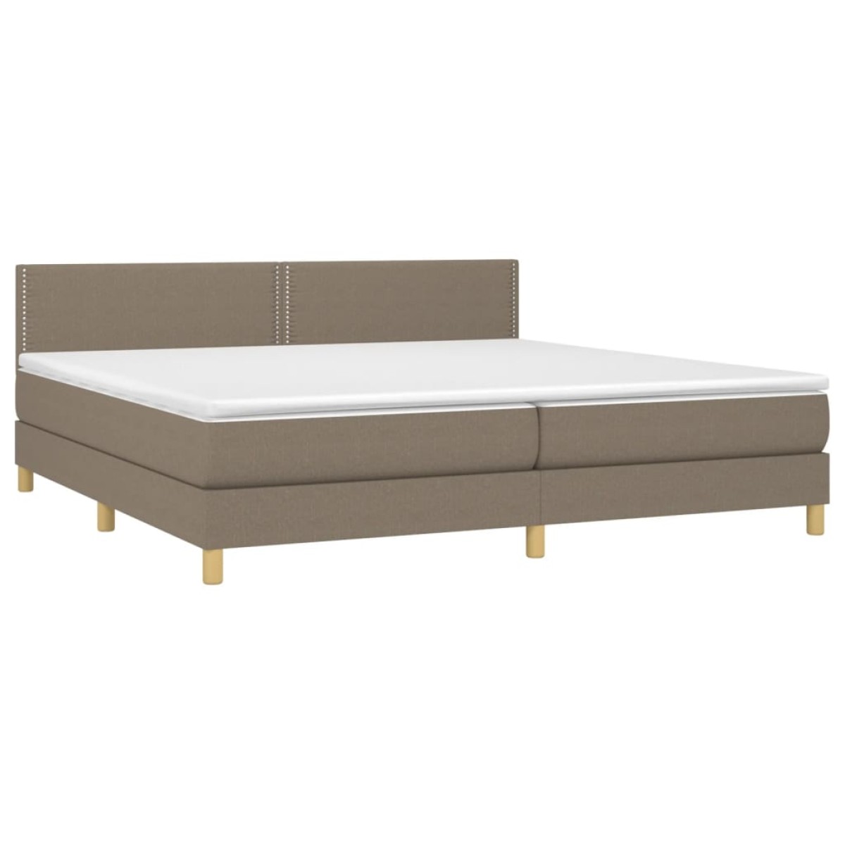 vidaXL Κρεβάτι Boxspring με Στρώμα Taupe 200x200 εκ. Υφασμάτινο