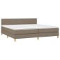 vidaXL Κρεβάτι Boxspring με Στρώμα Taupe 200x200 εκ. Υφασμάτινο