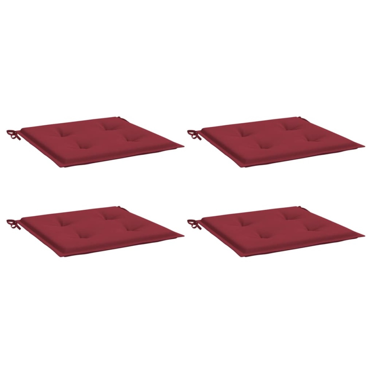 vidaXL Μαξιλάρια Καρέκλας Κήπου 4τεμ Μπορντό 50x50x3 εκ. Oxford Ύφασμα
