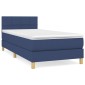 vidaXL Κρεβάτι Boxspring με Στρώμα Μπλε 90x200 εκ.Υφασμάτινο