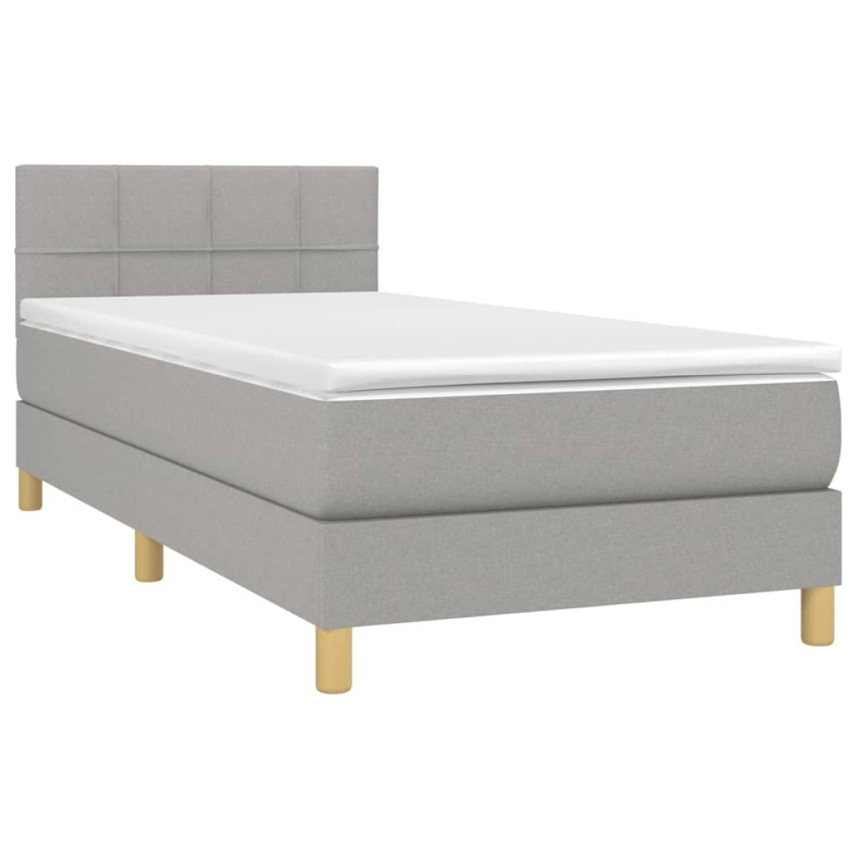 vidaXL Κρεβάτι Boxspring με Στρώμα Ανοιχτό Γκρι 100x200 εκ. Υφασμάτινο