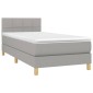 vidaXL Κρεβάτι Boxspring με Στρώμα Ανοιχτό Γκρι 100x200 εκ. Υφασμάτινο
