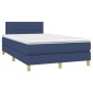vidaXL Κρεβάτι Boxspring με Στρώμα Μπλε 120x200 εκ. Υφασμάτινο