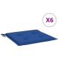 vidaXL Μαξιλάρια Καρέκλας Κήπου 6 τεμ. Μπλε Ρουά 50x50x3εκ. Υφασμάτινα