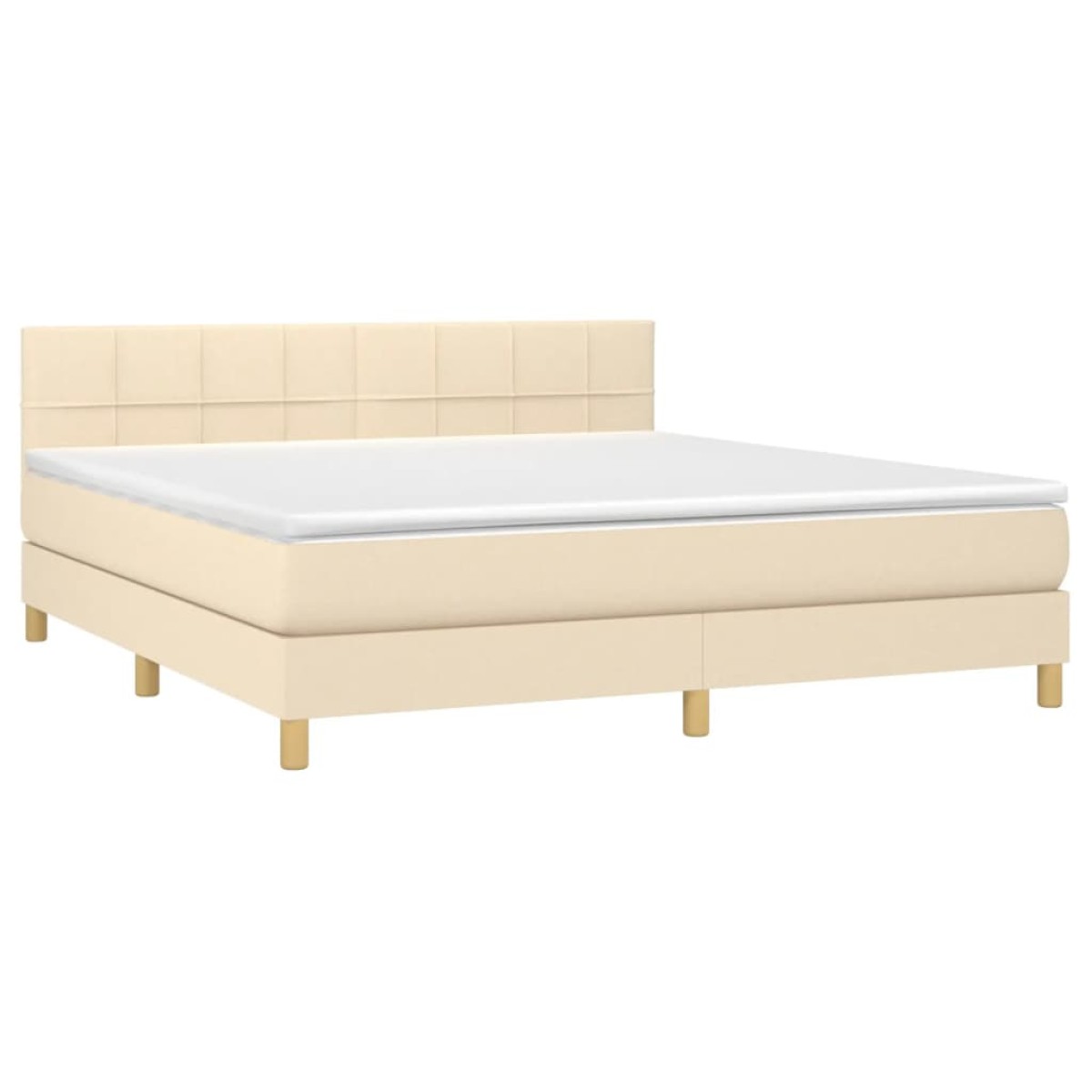 vidaXL Κρεβάτι Boxspring με Στρώμα Κρεμ 180x200 εκ. Υφασμάτινο