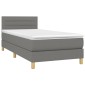 vidaXL Κρεβάτι Boxspring με Στρώμα Σκούρο Γκρι 80x200 εκ. Υφασμάτινο