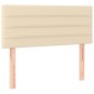 vidaXL Κρεβάτι Boxspring με Στρώμα Κρεμ 90x190 εκ.Υφασμάτινο