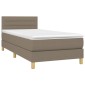 vidaXL Κρεβάτι Boxspring με Στρώμα Taupe 90x200 εκ. Υφασμάτινο