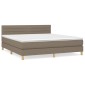 vidaXL Κρεβάτι Boxspring με Στρώμα Taupe 160x200 εκ. Υφασμάτινο