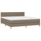 vidaXL Κρεβάτι Boxspring με Στρώμα Taupe 160x200 εκ. Υφασμάτινο