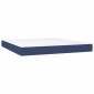 vidaXL Κρεβάτι Boxspring με Στρώμα Μπλε 160x200 εκ. Υφασμάτινο