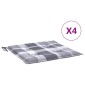vidaXL Μαξιλάρια Καρέκλας 4τεμ Γκρι Καρό 50x50x3εκ. Ύφασμα Oxford