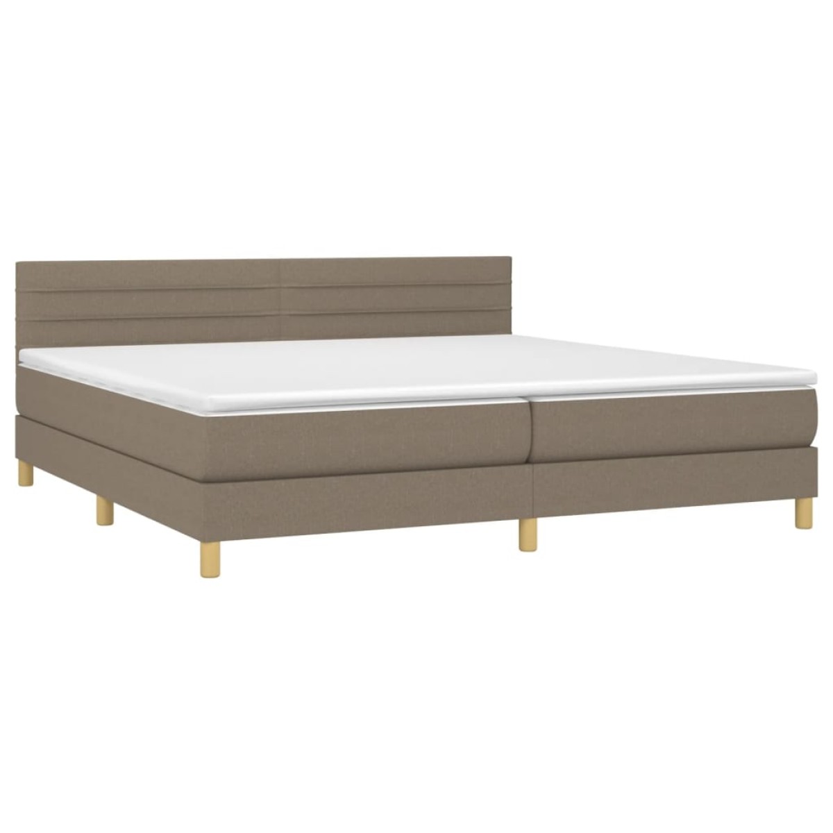 vidaXL Κρεβάτι Boxspring με Στρώμα Taupe 200x200 εκ. Υφασμάτινο