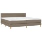 vidaXL Κρεβάτι Boxspring με Στρώμα Taupe 200x200 εκ. Υφασμάτινο