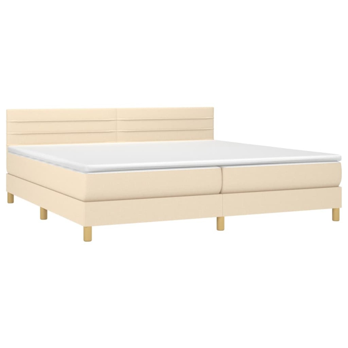vidaXL Κρεβάτι Boxspring με Στρώμα Κρεμ 200x200 εκ. Υφασμάτινο