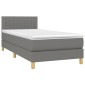 vidaXL Κρεβάτι Boxspring με Στρώμα Σκούρο Γκρι 80x200 εκ. Υφασμάτινο