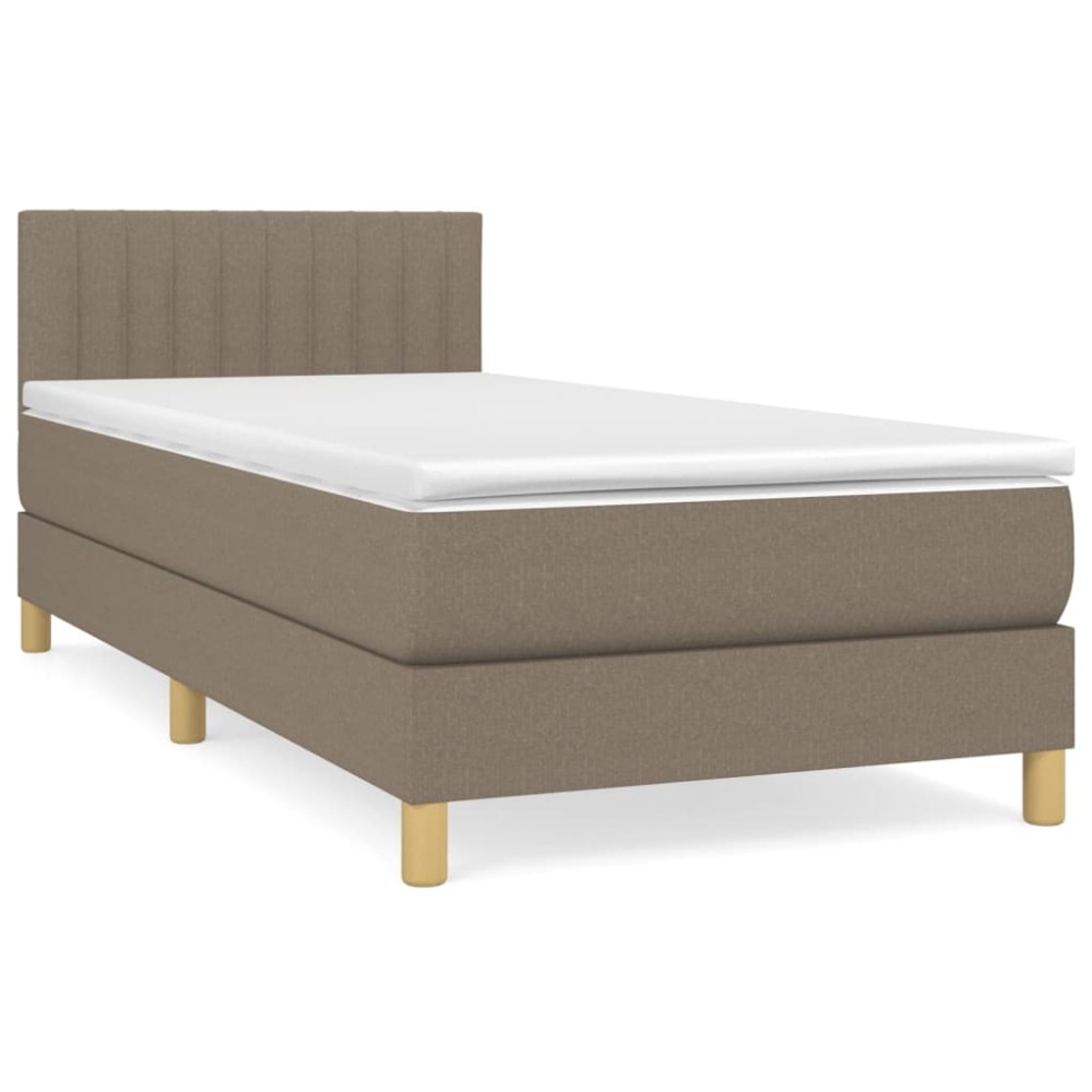 vidaXL Κρεβάτι Boxspring με Στρώμα Taupe 80x200 εκ. Υφασμάτινο