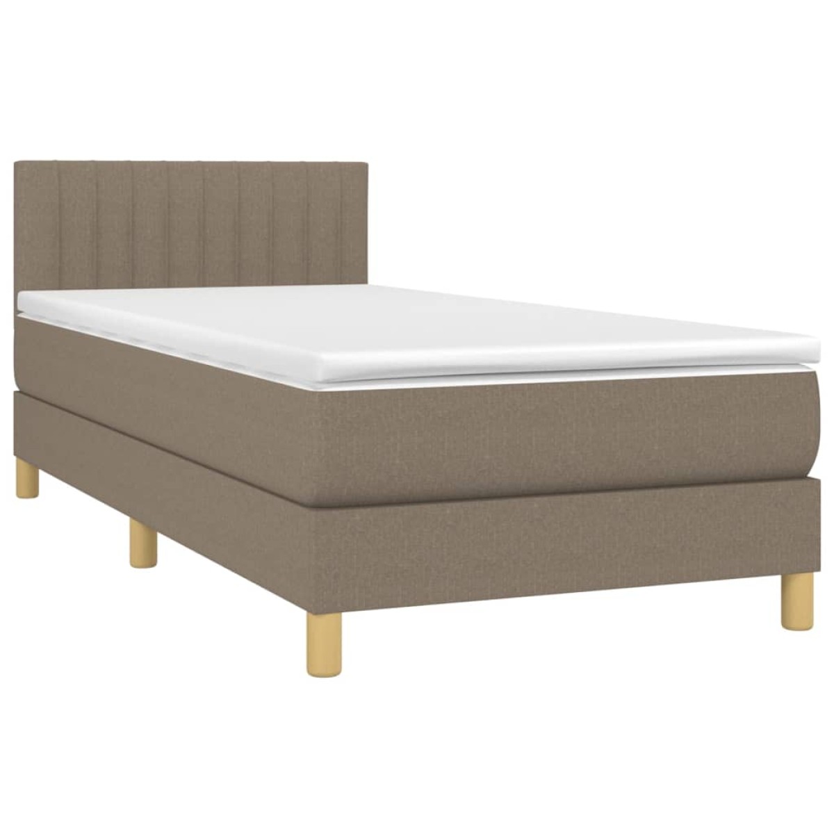 vidaXL Κρεβάτι Boxspring με Στρώμα Taupe 80x200 εκ. Υφασμάτινο