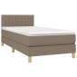 vidaXL Κρεβάτι Boxspring με Στρώμα Taupe 80x200 εκ. Υφασμάτινο