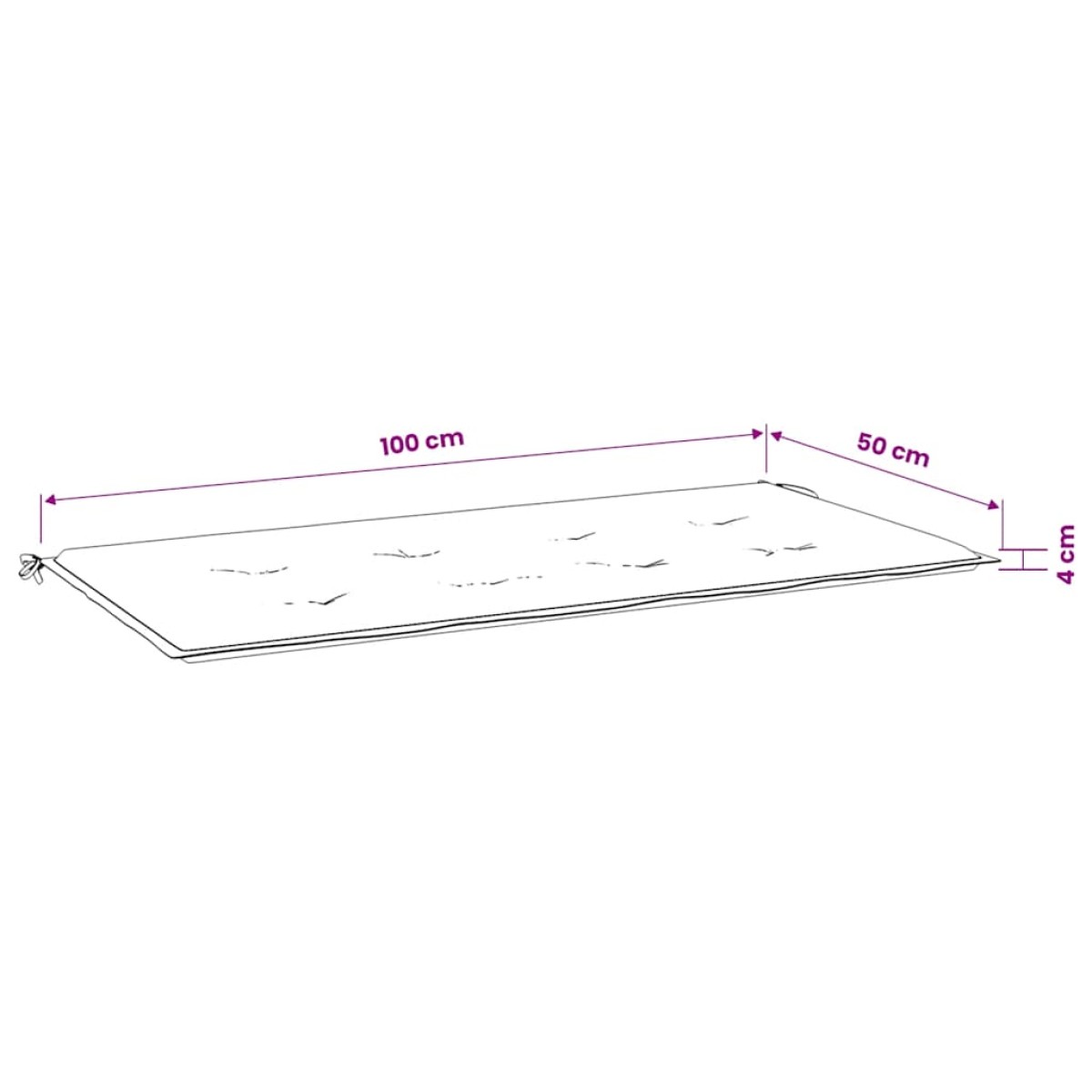 vidaXL Μαξιλάρι Πάγκου Κήπου Μπορντό 100x50x3 εκ. Ύφασμα Oxford