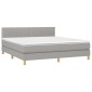 vidaXL Κρεβάτι Boxspring με Στρώμα Αν. Πράσινο 160x200εκ Υφασμάτινο