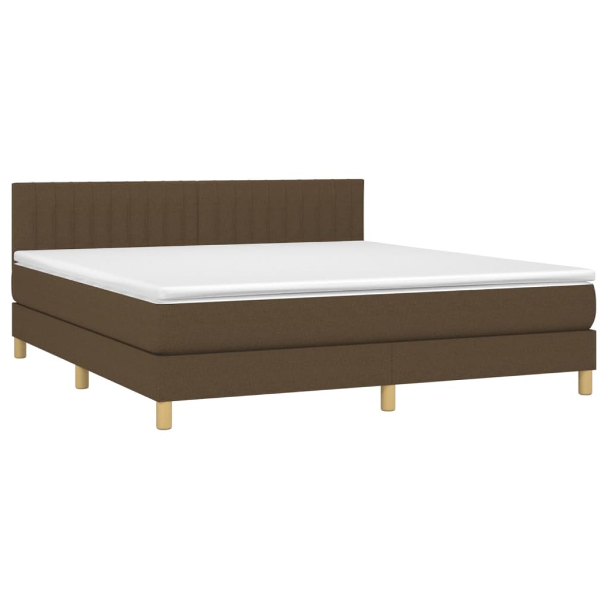 vidaXL Κρεβάτι Boxspring με Στρώμα Σκούρο Καφέ 160x200 εκ Υφασμάτινο