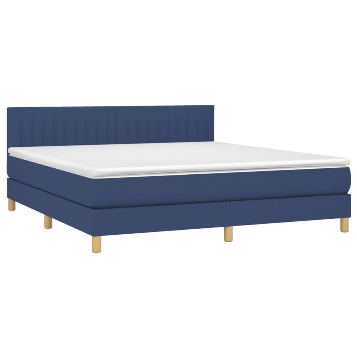 vidaXL Κρεβάτι Boxspring με Στρώμα Μπλε 160x200 εκ. Υφασμάτινο