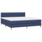 vidaXL Κρεβάτι Boxspring με Στρώμα Μπλε 160x200 εκ. Υφασμάτινο