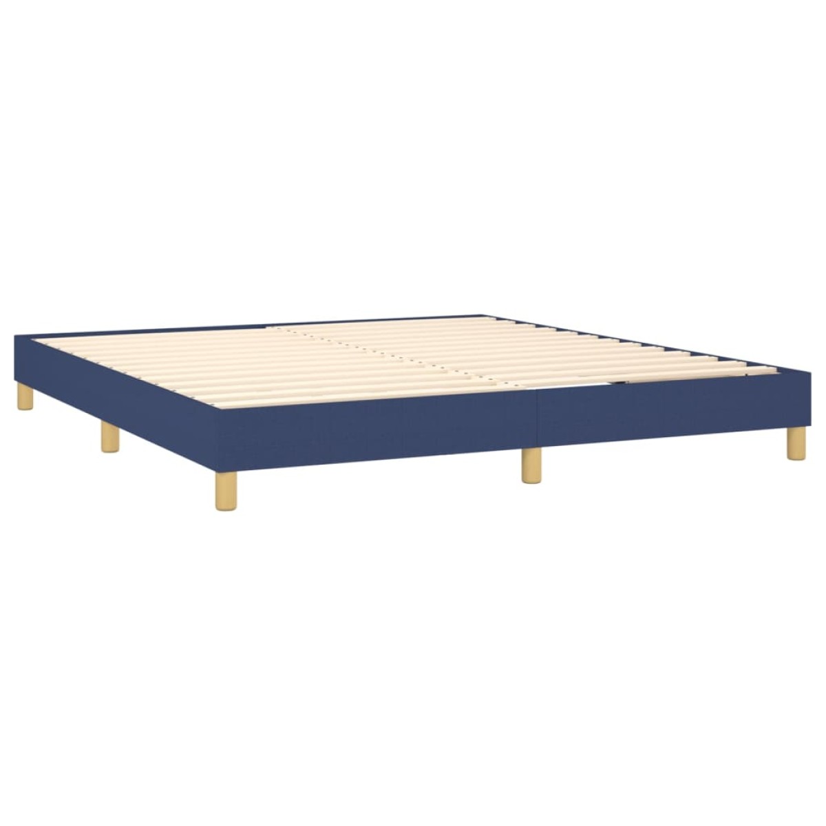 vidaXL Κρεβάτι Boxspring με Στρώμα Μπλε 160x200 εκ. Υφασμάτινο