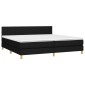 vidaXL Κρεβάτι Boxspring με Στρώμα Μαύρο 200x200 εκ. Υφασμάτινο