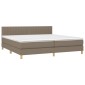 vidaXL Κρεβάτι Boxspring με Στρώμα Taupe 200x200 εκ. Υφασμάτινο
