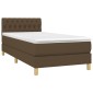 vidaXL Κρεβάτι Boxspring με Στρώμα Σκούρο Καφέ 80x200 εκ. Υφασμάτινο