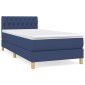 vidaXL Κρεβάτι Boxspring με Στρώμα Μπλε 80x200 εκ. Υφασμάτινο