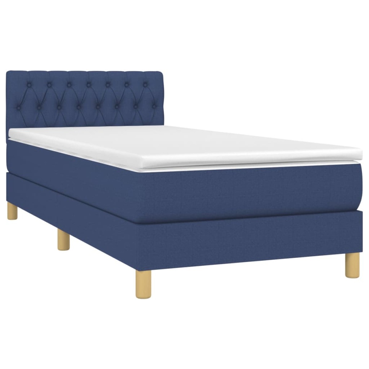 vidaXL Κρεβάτι Boxspring με Στρώμα Μπλε 80x200 εκ. Υφασμάτινο