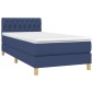 vidaXL Κρεβάτι Boxspring με Στρώμα Μπλε 80x200 εκ. Υφασμάτινο