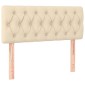 vidaXL Κρεβάτι Boxspring με Στρώμα Κρεμ 100 x 200 εκ. Υφασμάτινο
