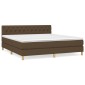 vidaXL Κρεβάτι Boxspring με Στρώμα Σκούρο Καφέ 160x200 εκ Υφασμάτινο