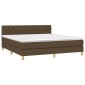 vidaXL Κρεβάτι Boxspring με Στρώμα Σκούρο Καφέ 160x200 εκ Υφασμάτινο