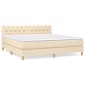 vidaXL Κρεβάτι Boxspring με Στρώμα Κρεμ 160x200 εκ. Υφασμάτινο