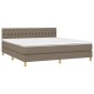 vidaXL Κρεβάτι Boxspring με Στρώμα Taupe 180x200 εκ. Υφασμάτινο