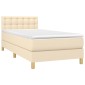 vidaXL Κρεβάτι Boxspring με Στρώμα Κρεμ 80 x 200 εκ. Υφασμάτινο