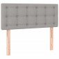 vidaXL Κρεβάτι Boxspring με Στρώμα Ανοιχτό Γκρι 90x200 εκ. Υφασμάτινο