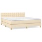 vidaXL Κρεβάτι Boxspring με Στρώμα Κρεμ 160x200 εκ. Υφασμάτινο