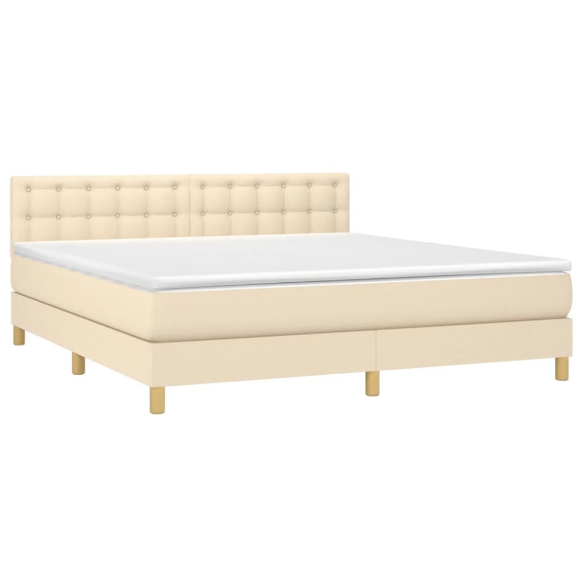 vidaXL Κρεβάτι Boxspring με Στρώμα Κρεμ 160x200 εκ. Υφασμάτινο