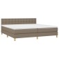vidaXL Κρεβάτι Boxspring με Στρώμα Taupe 200x200 εκ. Υφασμάτινο