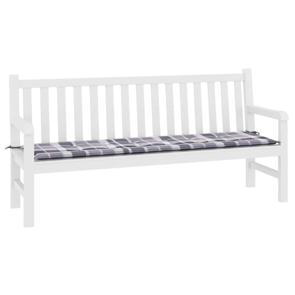 vidaXL Μαξιλάρι για Παγκάκι Κήπου Γκρι Καρό 180x50x3 εκ. Υφασμάτινο